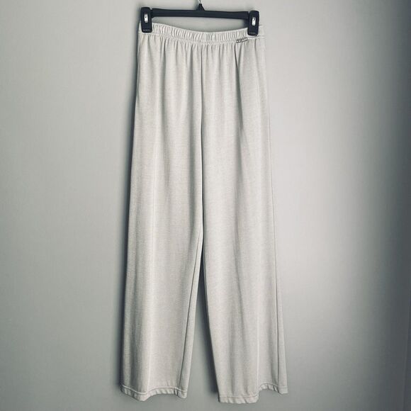 St. John Sport by Marie Gray Pants Size P /US 2 Pale Gray Metalic Sheen Pockets - Picture 1 of 16